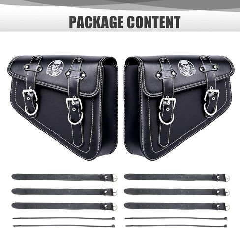 2 Pack Motorcycle Swingarm Bags, Saddlebags Synthetic Leather Side Tool Bags for Harley Sportster XL883 XL1200 Custom Street 750 Rebel 300 500 with Mounting Straps (Filpping Finger) in Saudi Arabia