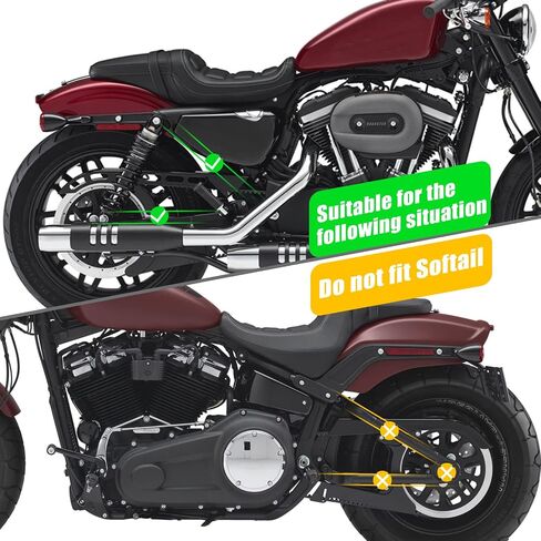 2 Pack Motorcycle Swingarm Bags, Saddlebags Synthetic Leather Side Tool Bags for Harley Sportster XL883 XL1200 Custom Street 750 Rebel 300 500 with Mounting Straps (Filpping Finger) in Saudi Arabia