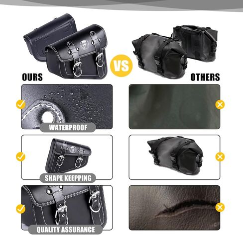 2 Pack Motorcycle Swingarm Bags, Saddlebags Synthetic Leather Side Tool Bags for Harley Sportster XL883 XL1200 Custom Street 750 Rebel 300 500 with Mounting Straps (Filpping Finger) in Saudi Arabia
