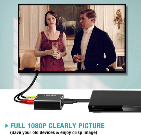 محول HDMI إلى RCA، محول HDMI إلى AV، البث إلى التلفزيون الأقدم، متوافق مع Android TV Box، Roku، Fire Stick، DVD، مشغل Blu-ray إلخ. in Saudi Arabia