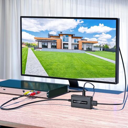 محول ذكر RCA إلى HDMI مع كابل HDMI لـ DVD/STB/VHS مع مخرج RCA أنثى (كابل RCA مدمج)، محول CVBS AV المركب إلى HDMI يدعم مفتاح إخراج Full HD 720P/1080P in Kuwait