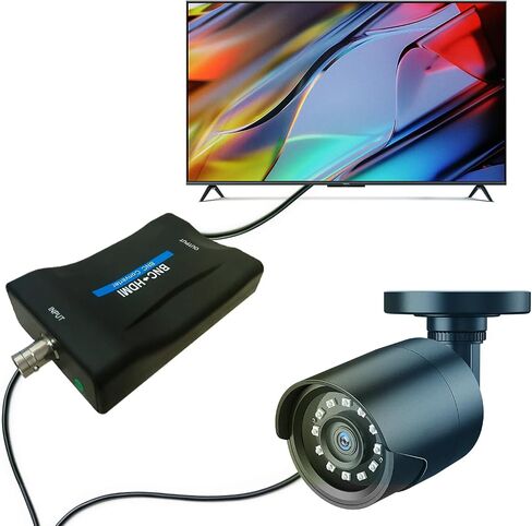 Coax to Hdmi Adapter,BNC to HDMI Converter,CVBS PAL/NTSC BNC to HDMI Adapter,720P/1080P Video Adapter HDCP Hook Security Camera CCTV DVRs Surveillance CVR to HDTV,Monitor and Projectors in Saudi Arabia