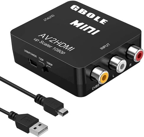 محول RCA إلى HDMI AV إلى HDMI 1080P Mini RCA مركب CVBS AV إلى HDMI محول صوت فيديو يدعم PAL NTSC مع كابل شحن USB للكمبيوتر المحمول Xbox PS4 PS3 VHS VCR DVD TV STB in Saudi Arabia