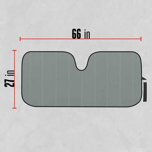Motor Trend Front Windshield Sun Shade - Jumbo Accordion Folding Auto Sunshade for Car Truck SUV 66 x 27 Inch (Gray) in Saudi Arabia