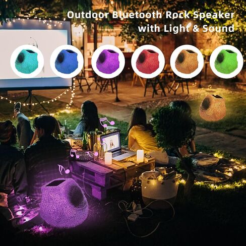 Outdoor Rock Speakers - Outdoor Bluetooth Speakers, Solar Powered & Waterproof, Rechargeable Battery, Wireless Bluetooth Outdoor Speakers for Patio, Party, Pool, Deck, Yard, Garden, and Home in Saudi Arabia