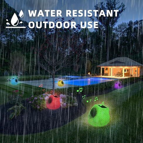 Outdoor Rock Speakers - Outdoor Bluetooth Speakers, Solar Powered & Waterproof, Rechargeable Battery, Wireless Bluetooth Outdoor Speakers for Patio, Party, Pool, Deck, Yard, Garden, and Home in Saudi Arabia