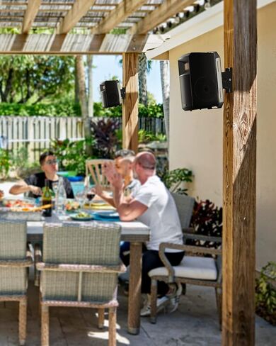 Donner Outdoor Passive Speakers (Pair) - 4.5" Waterproof Wall Mount Speakers 100 watts with Powerful Bass for Garden Patio Backyard Porch, Black, M20-5 in Saudi Arabia