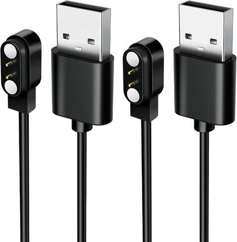 عبوتان من كابلات الشحن المغناطيسية LMC284: شحن سريع وآمن لسماعات الرأس بلوتوث المفتوحة الأذن. سلك شاحن USB لسماعات الأذن اللاسلكية والساعات الذكية مع مسافة 2.84 مم in Kuwait