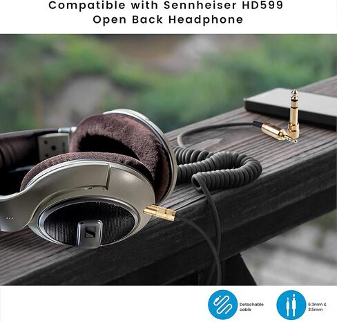 استبدال كابل الصوت الملفوف HD599 SE من weishan لسماعات Sennheiser HD598، HD599، HD569، HD579، HD518، سلك سلك Aux بطول 2.5 مم إلى 3.5 مم من 5 أقدام إلى 16 قدم in Saudi Arabia
