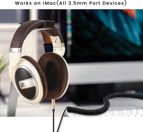 استبدال كابل الصوت الملفوف HD599 SE من weishan لسماعات Sennheiser HD598، HD599، HD569، HD579، HD518، سلك سلك Aux بطول 2.5 مم إلى 3.5 مم من 5 أقدام إلى 16 قدم in Saudi Arabia