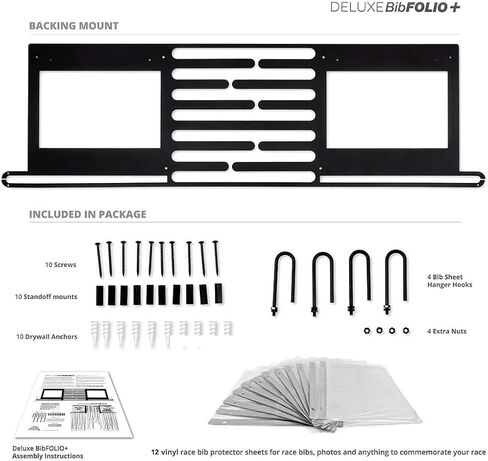 Gone For a Run Deluxe BibFOLIO+ Race Bib & Medal Display | Wall Mounted Medal Hanger | Display Over 100 Medals & 200 Race Bibs in Saudi Arabia