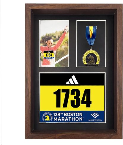 MedalAwardsRack 3 في 1 عرض صندوق الظل (ميدالية، ومرايل سباق، وعرض الصور) - عرض ميدالية ماراثون، وإطار ميدالية ماراثون، وحامل مريلة للترياتلون. in Kuwait