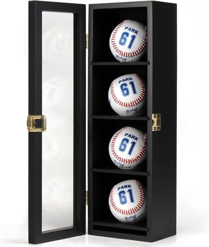 4 حافظة عرض بيسبول، حاملات بيسبول لعرض الكرات، صندوق ظلال مثبت على الحائط مع أقفال لكرات التوقيع التذكارية لجامع البيسبول المنزلي in Kuwait