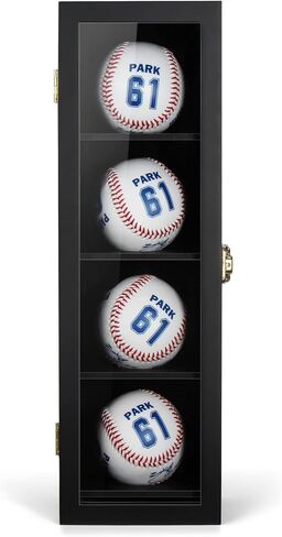 4 حافظة عرض بيسبول، حاملات بيسبول لعرض الكرات، صندوق ظلال مثبت على الحائط مع أقفال لكرات التوقيع التذكارية لجامع البيسبول المنزلي in Kuwait