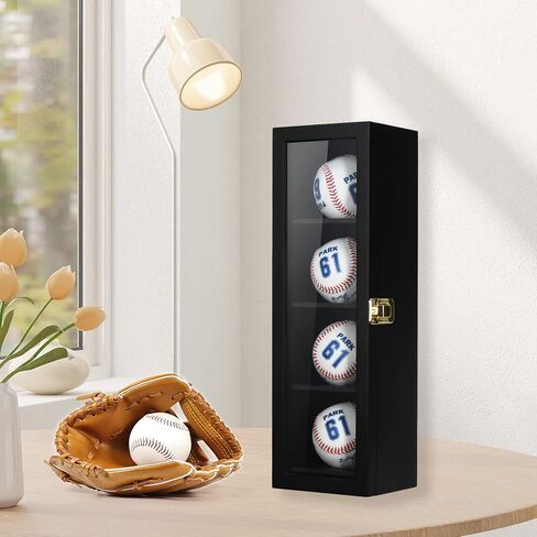 4 حافظة عرض بيسبول، حاملات بيسبول لعرض الكرات، صندوق ظلال مثبت على الحائط مع أقفال لكرات التوقيع التذكارية لجامع البيسبول المنزلي in Kuwait