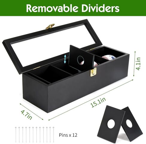 4 حافظة عرض بيسبول، حاملات بيسبول لعرض الكرات، صندوق ظلال مثبت على الحائط مع أقفال لكرات التوقيع التذكارية لجامع البيسبول المنزلي in Kuwait