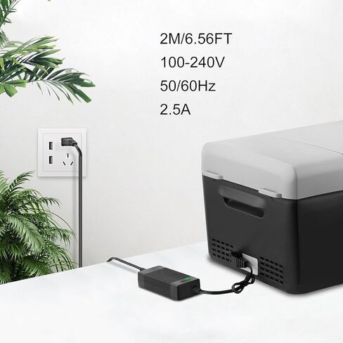 كابل طاقة تيار متردد 100/240 فولت لثلاجة السيارة، محول طاقة لفريزر ثلاجة السيارة متوافق مع المزيد من العلامات التجارية، محول تيار متردد لاستبدال ثلاجات 12 فولت in Kuwait