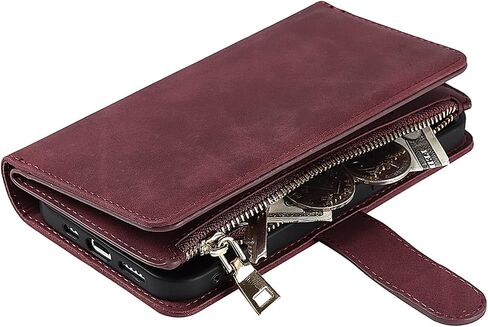 حافظة هاتف Jaorty لهاتف iPhone 14 Pro مع حامل بطاقة للنساء والرجال، وحافظات iPhone 14 Pro Crossbody مع حزام حبل للفتيات، حافظة جلدية PU مضادة للفقد لهاتف iPhone 14 Pro 6.1 بوصة، أحمر in Saudi Arabia