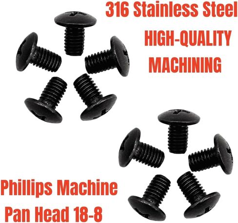 براغي لوحة الترخيص لموديلات B MW وTesla، براغي لوحة الترخيص السوداء، 18-8 من الفولاذ المقاوم للصدأ المؤكسد باللون الأسود، مسمار M5 (10 عبوات سوداء) in Kuwait