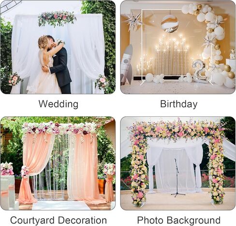Sunexinlo 6.6FT حامل خلفية مربعة، حامل قوس بالون معدني مربع لحفلات الزفاف، حامل ديكور خلفية لحفلات أعياد الميلاد وحفلات الزفاف وديكور المنزل، ذهبي in Kuwait