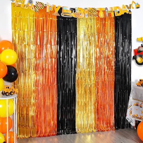 Hot Pink Girl Foil Fringe Curtains, 2 Pack Girl Party Decorations 3.3x6.6ft Girl Fringe Streamer Backdrop for Birthday Party in Saudi Arabia