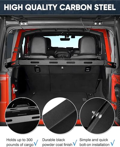 حامل سلة البضائع الخلفي لسيارة Jeep Wrangler JK، حامل تخزين الأمتعة لملحقات Wrangler JK 2011-2017، رف صندوق السيارة المعدني الصلب JK 4 أبواب (بدون مثقاب) in Kuwait