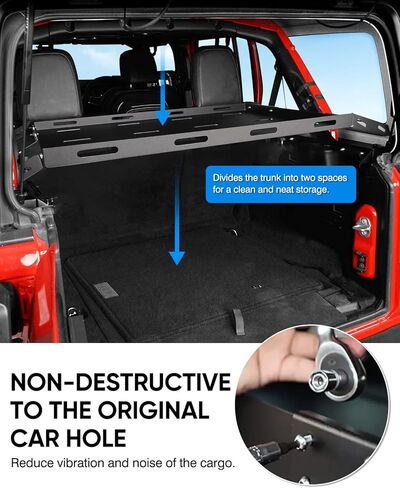 حامل سلة البضائع الخلفي لسيارة Jeep Wrangler JK، حامل تخزين الأمتعة لملحقات Wrangler JK 2011-2017، رف صندوق السيارة المعدني الصلب JK 4 أبواب (بدون مثقاب) in Kuwait