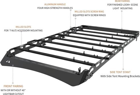 Black Roof Rack Cargo Storage Compatible with 2010-2023 4Runner (Medium Size) in Kuwait