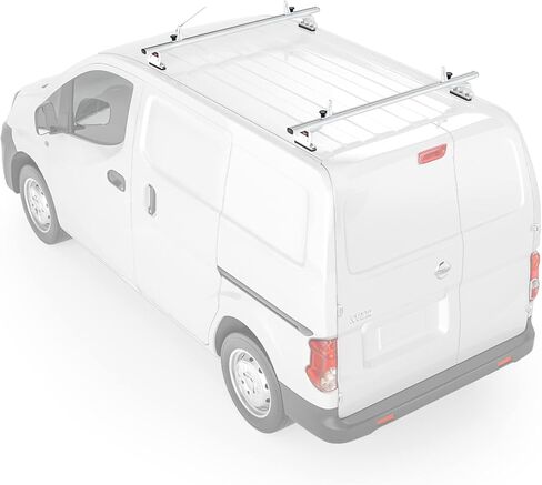 قضبان متقاطعة من الألومنيوم طراز AA-Racks موديل AX312 تناسب 2013-On NV200/ 2014-On Transit Connect/ 2013-2017 City Express، 2 بار 60 بوصة - أبيض in Kuwait