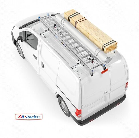 قضبان متقاطعة من الألومنيوم طراز AA-Racks موديل AX312 تناسب 2013-On NV200/ 2014-On Transit Connect/ 2013-2017 City Express، 2 بار 60 بوصة - أبيض in Kuwait