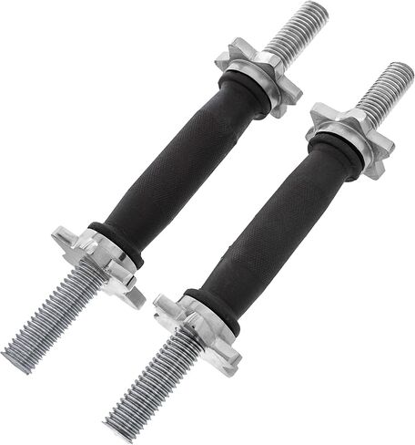 مجموعة قضيب الدمبل 1 بوصة - شريط وزن اليد ذو الأكمام الدوارة الملولبة 12 بوصة مقبض الدمبل القابل للتعديل in Kuwait