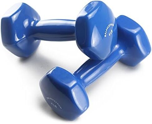 Signature Fitness Neoprene Dumbbell Hand Weights, Anti-Slip, Anti-roll, Hex Shape Colorful, Pair or Set with Stand in Saudi Arabia