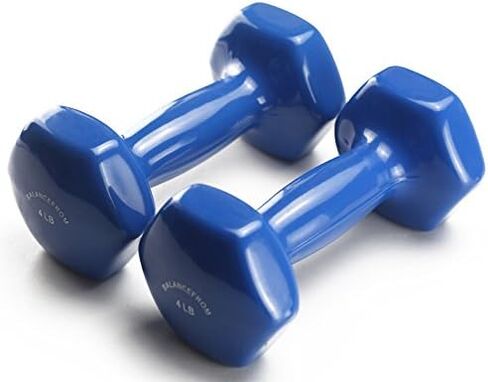 Signature Fitness Neoprene Dumbbell Hand Weights, Anti-Slip, Anti-roll, Hex Shape Colorful, Pair or Set with Stand in Saudi Arabia