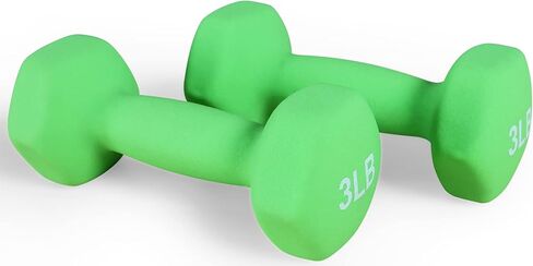 Signature Fitness Neoprene Dumbbell Hand Weights, Anti-Slip, Anti-roll, Hex Shape Colorful, Pair or Set with Stand in Saudi Arabia