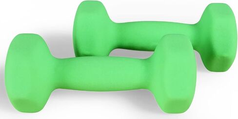 Signature Fitness Neoprene Dumbbell Hand Weights, Anti-Slip, Anti-roll, Hex Shape Colorful, Pair or Set with Stand in Saudi Arabia
