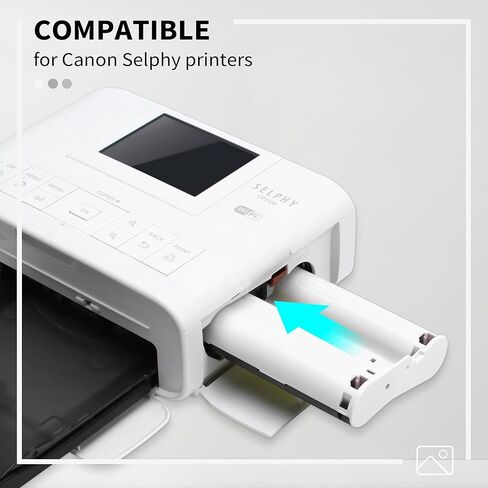 متوافق مع حبر وورق Canon Selphy CP1500 CP1200 CP1000 CP910 CP1300، KP-108IN KP108 6 خراطيش حبر ملونة و216 ورقة ورق صور (ورق لامع 4 بوصة × 6 بوصة) لطابعات الصور Selphy CP in Kuwait