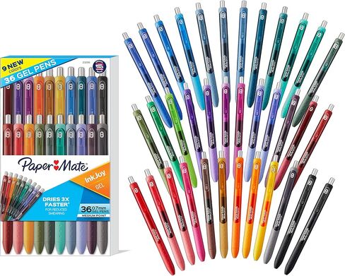 Paper Mate Flair Felt Tip Pens, Medium Point, Limited Edition Candy Pop Pack, 24 count (1979425) & Gel Pens | InkJoy Pens, Medium Point, Assorted, 14 Count in Saudi Arabia