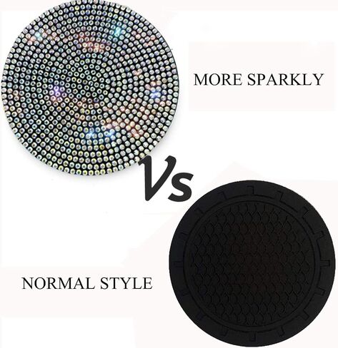 Bling Car Cup Coaster 2PCS, Bling Car Accessories 2.77 inch,Full Rhinestone Anti Slip Insert Coaster, Suitable for Most Car Interior, Car Bling for Women,Party,Birthday,Gift（AB Color） in Saudi Arabia