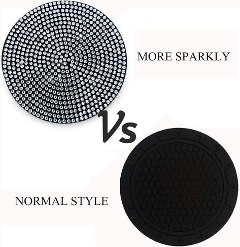 Bling Car Cup Coaster 2PCS, Bling Car Accessories 2.77 inch,Full Rhinestone Anti Slip Insert Coaster, Suitable for Most Car Interior, Car Bling for Women,Party,Birthday,Gift（AB Color） in Saudi Arabia