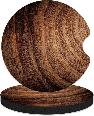 Car Coasters for Cup Holders, 2 Pack Non-Slip Universal Rubber Car Cup Coaster for Women, Car Interior Accessories - Black Leopard in Kuwait