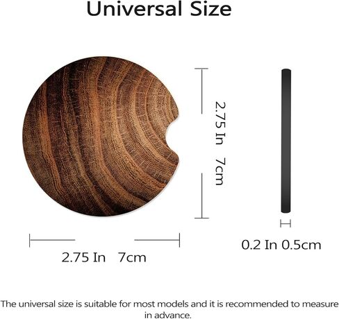 Car Coasters for Cup Holders, 2 Pack Non-Slip Universal Rubber Car Cup Coaster for Women, Car Interior Accessories - Black Leopard in Kuwait