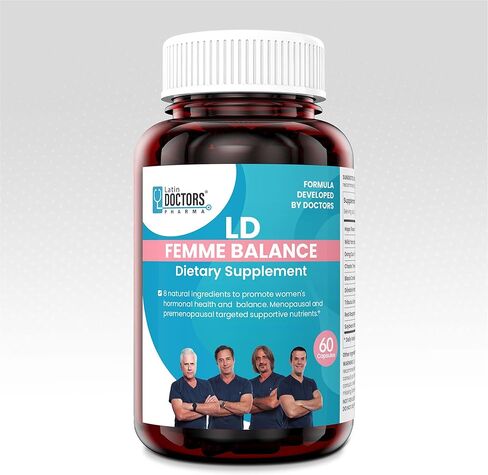 Latin Doctors Femme Balance Supplement, Supports Hormone Balance, Menopausal & Premenopausal, Formulated with Natural Roots Rich in Estrogen & Progesterone, Dong Quai, Chaste Tree Berry, 60 Capsules in Saudi Arabia