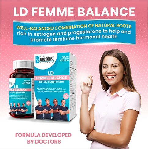 Latin Doctors Femme Balance Supplement, Supports Hormone Balance, Menopausal & Premenopausal, Formulated with Natural Roots Rich in Estrogen & Progesterone, Dong Quai, Chaste Tree Berry, 60 Capsules in Saudi Arabia