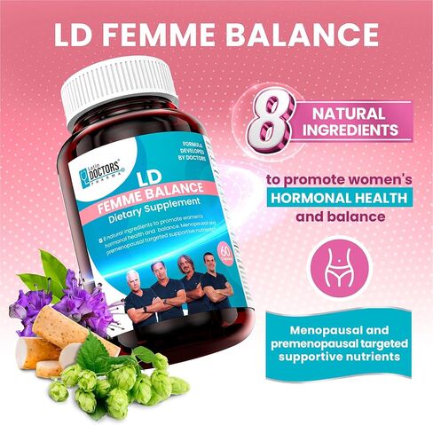 Latin Doctors Femme Balance Supplement, Supports Hormone Balance, Menopausal & Premenopausal, Formulated with Natural Roots Rich in Estrogen & Progesterone, Dong Quai, Chaste Tree Berry, 60 Capsules in Saudi Arabia