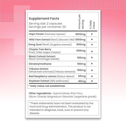 Latin Doctors Femme Balance Supplement, Supports Hormone Balance, Menopausal & Premenopausal, Formulated with Natural Roots Rich in Estrogen & Progesterone, Dong Quai, Chaste Tree Berry, 60 Capsules in Saudi Arabia