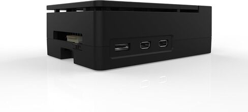حافظة لجهاز Raspberry Pi 5، حافظة لجهاز Raspberry Pi Pi 5 Fan ABS مع مبرد Rux، حوض حرارة، غطاء علوي بسيط قابل للإزالة لجهاز Raspberry Pi 5 (Rux Cooler، أسود) in Kuwait