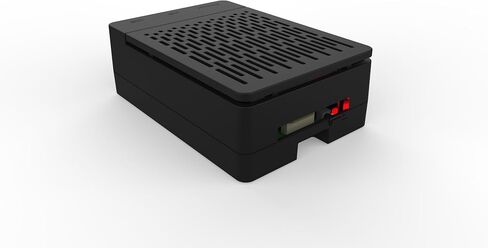 حافظة لجهاز Raspberry Pi 5، حافظة لجهاز Raspberry Pi Pi 5 Fan ABS مع مبرد Rux، حوض حرارة، غطاء علوي بسيط قابل للإزالة لجهاز Raspberry Pi 5 (Rux Cooler، أسود) in Kuwait