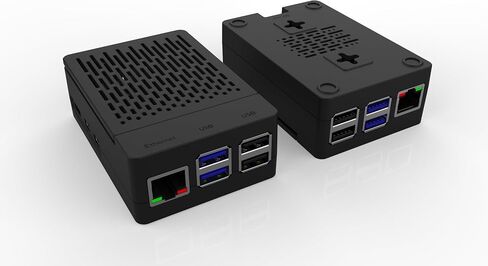 حافظة لجهاز Raspberry Pi 5، حافظة لجهاز Raspberry Pi Pi 5 Fan ABS مع مبرد Rux، حوض حرارة، غطاء علوي بسيط قابل للإزالة لجهاز Raspberry Pi 5 (Rux Cooler، أسود) in Kuwait