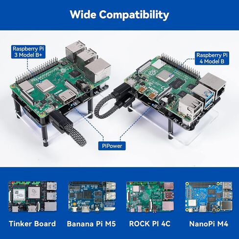 مزود طاقة SunFounder PiPower Raspberry Pi UPS، يحمي Raspberry Pi وSD، لوحة توسيع بنك الطاقة 5V/3A، متوافقة مع Raspberry Pi 4B/3B+/3B/Zero 2 W/Zero W (البطارية متضمنة) in Saudi Arabia