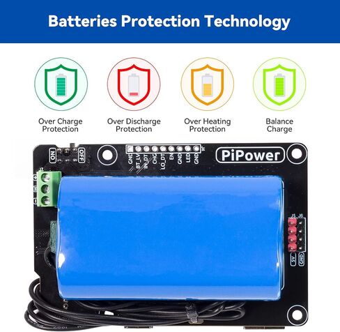 مزود طاقة SunFounder PiPower Raspberry Pi UPS، يحمي Raspberry Pi وSD، لوحة توسيع بنك الطاقة 5V/3A، متوافقة مع Raspberry Pi 4B/3B+/3B/Zero 2 W/Zero W (البطارية متضمنة) in Saudi Arabia